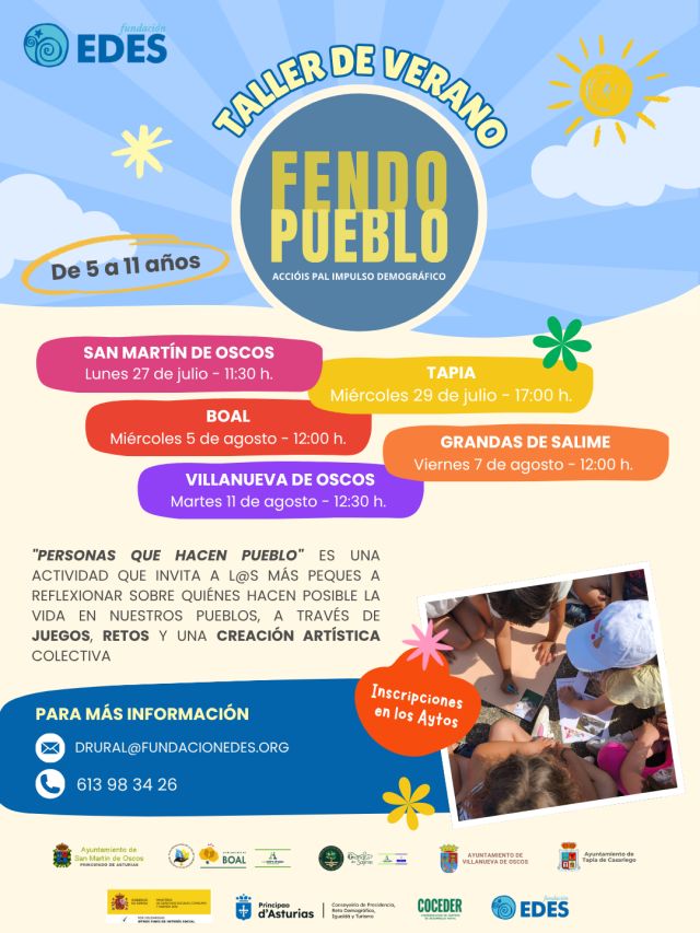 Taller infantil de verano: Personas que hacen pueblo