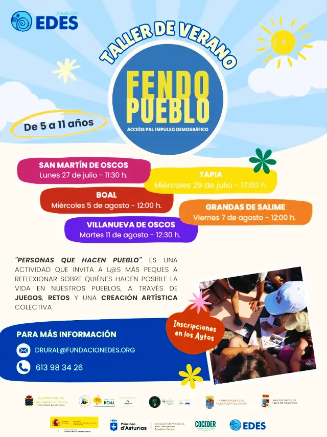 Taller infantil de verano: Personas que hacen pueblo