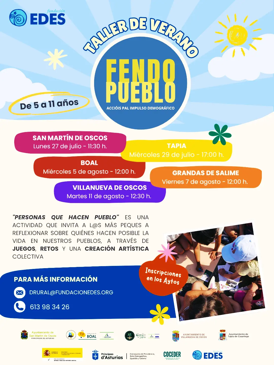 Taller infantil de verano: Personas que hacen pueblo