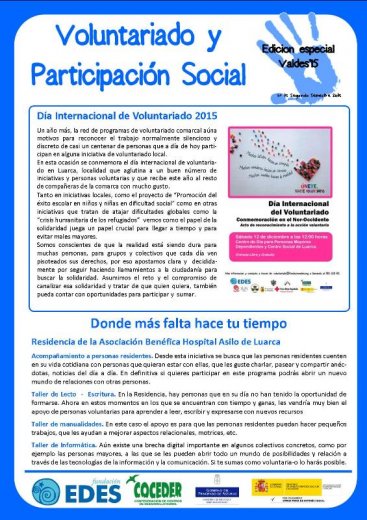 Edición Especial de la Hoja del Voluntariado y Participación Social
