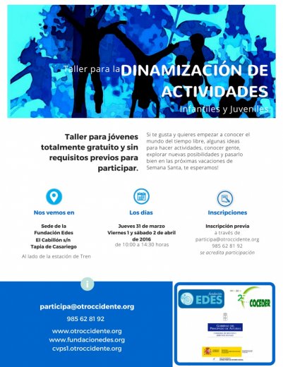 “Taller de dinamización de actividades infantiles y juveniles”