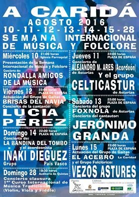 SEMANA INTERNACIONAL DE MÚSICA Y FOLCLORE EN LA CARIDAD DEL 10 AL 15 DE AGOSTO