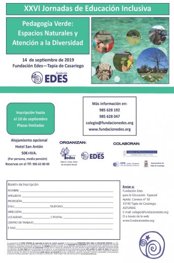 XXVI Jornadas Educación Inclusiva: Pedagogía Verde. Espacios Naturales y Atención a la diversidad