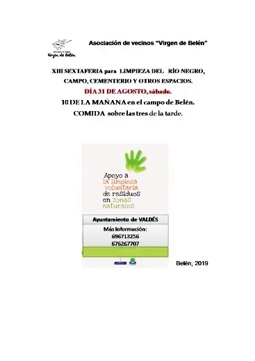 XIII Sextaferia para la limpieza del río negro y otros