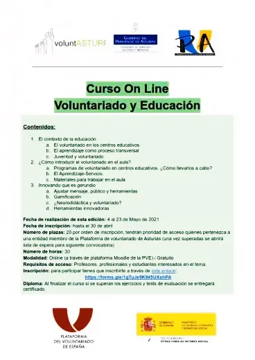 Curso (on line) "Voluntariado y Educación