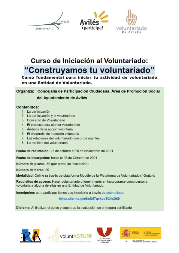 Curso de Iniciación al Voluntariado: Construyamos tu voluntariado