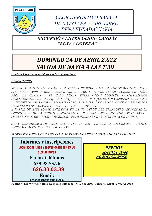 Ruta de la Costa, desde Gijón a Candás con el Club Peña Furada
