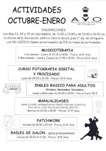 Actividades de Octubre a Enero en Otiguera
