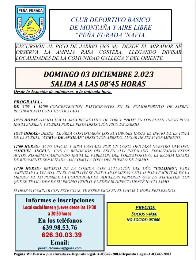 CUMBRES DE JARRIO, por el Club Deportivo de Montaña y Aire Libre Peña Furada