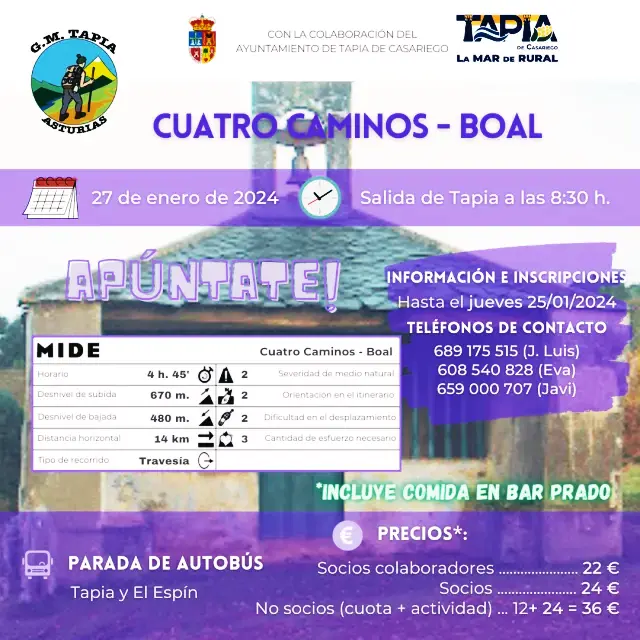Ruta CUATRO CAMINOS - BOAL