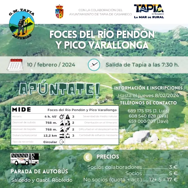 Ruta: FOCES DEL RÍO PENDÓN Y PICO VARALLONGA
