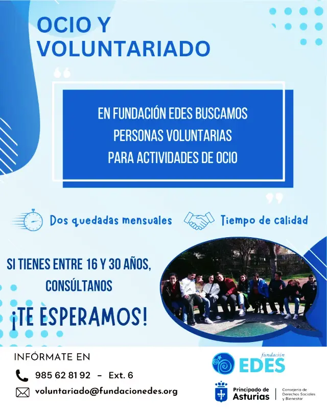 SE BUSCAN PERSONAS VOLUNTARIAS PARA ACTIVIDADES DE OCIO