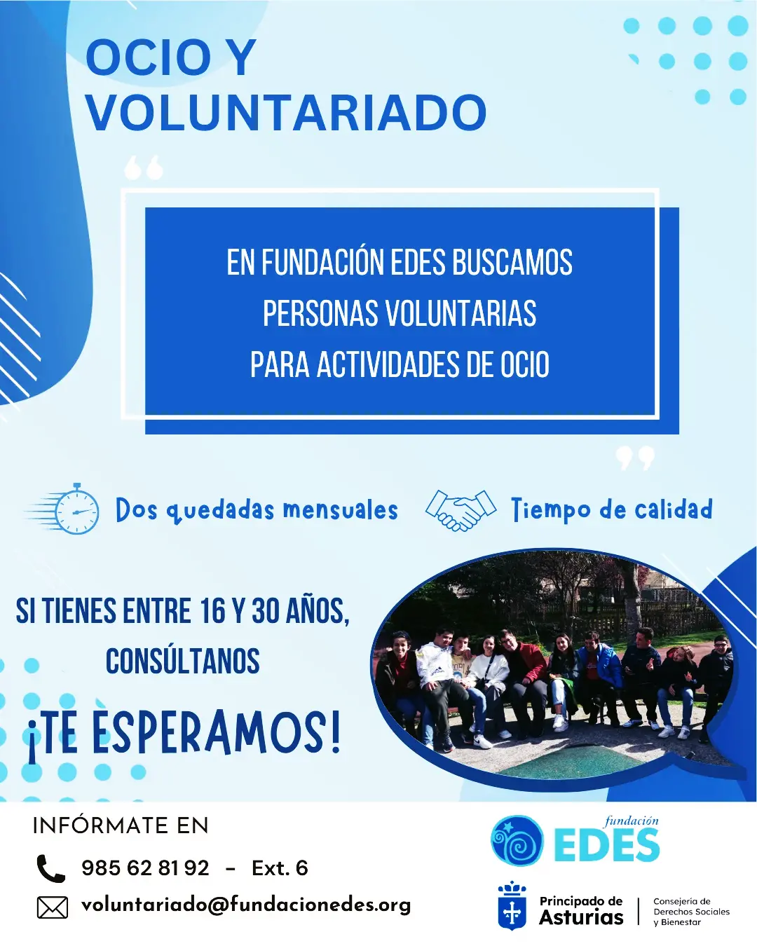 SE BUSCAN PERSONAS VOLUNTARIAS PARA ACTIVIDADES DE OCIO
