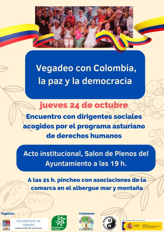 Vegadeo con Colombia; Encuentro con Dirigentes Sociales acogidos