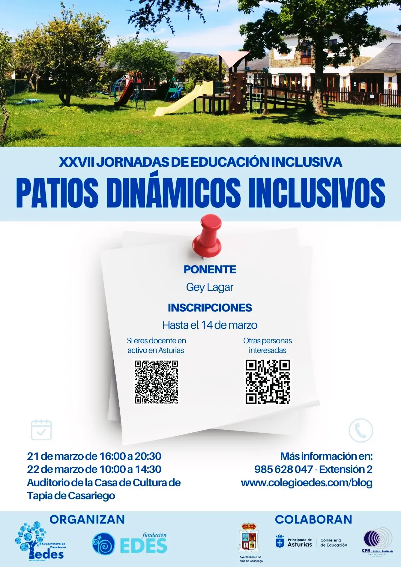 XXVII Jornadas de Educación Inclusiva: PATIOS DINÁMICOS
