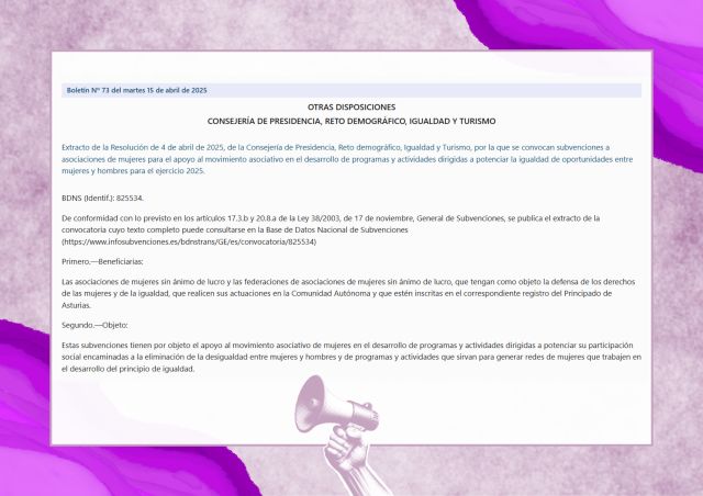 Subvenciones para la promoción de la igualdad 2025