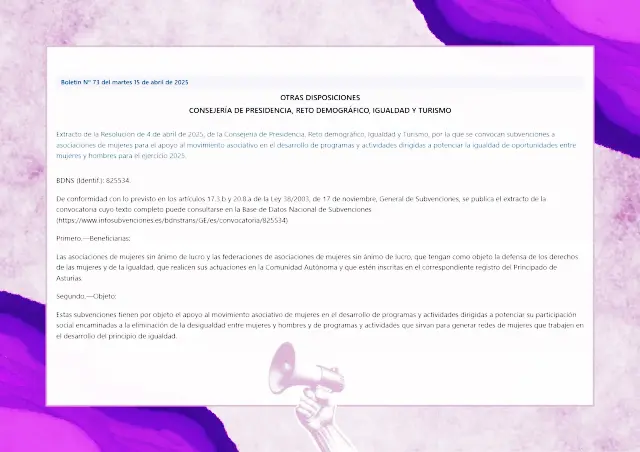 Subvenciones para la promoción de la igualdad 2025