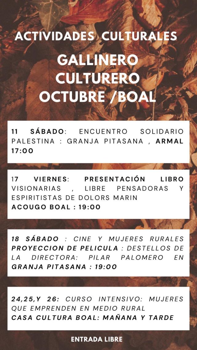 Ciclo de actividades culturales en Boal