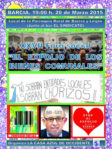 XXVII Foro social de La Casa Azul - El expolio de los bienes comunales