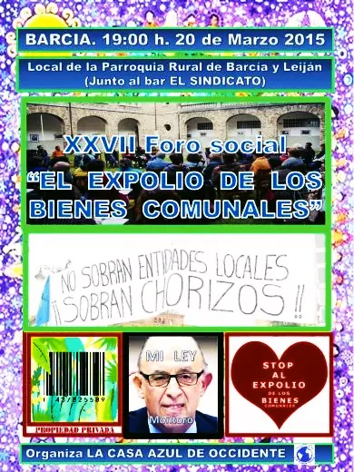 XXVII Foro social de La Casa Azul - El expolio de los bienes comunales