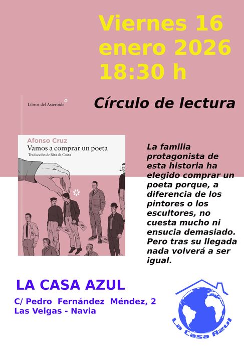 Círculo de lectura en La Casa Azul de Navia: “Vamos a comprar un poeta”