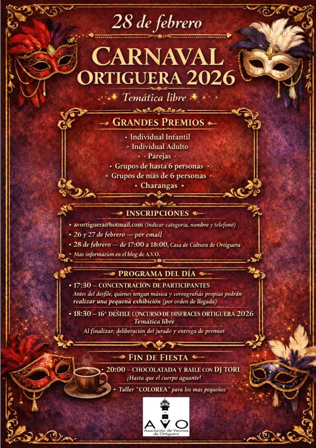 Ortiguera se viste para celebrar su Carnaval 2026